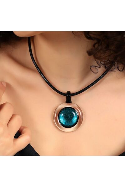 Atölye Şems Murano Cam Madalyon Kolye