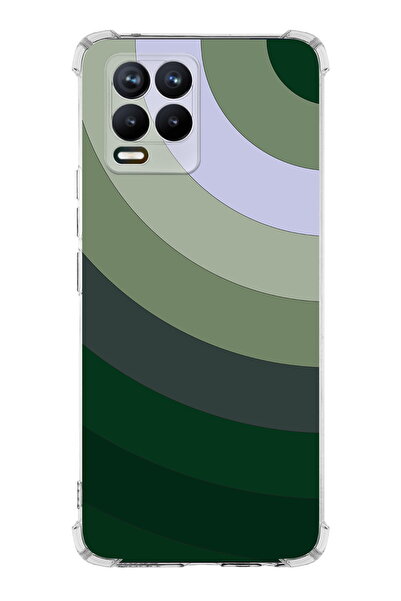 PrintiFy Realme 8 Pro Uyumlu Köşe Korumalı Renk Cümbüşü C Tasarımlı Şeffaf Si...