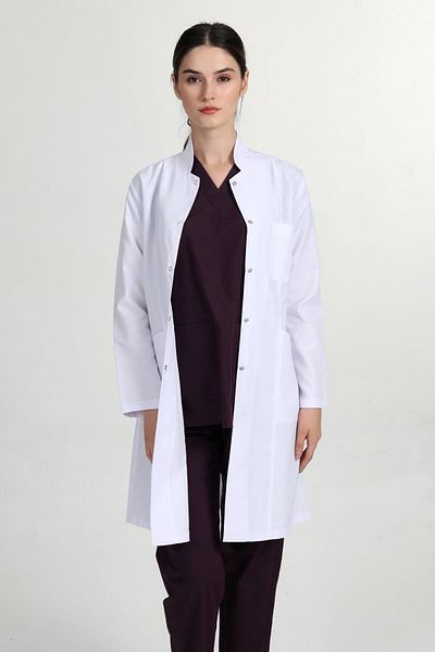 BAŞAK Γυναικεία ποδιά White Long Judge Collar - Γιατρός, Νοσοκόμα, Δάσκαλος
