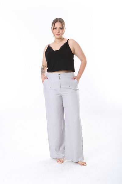 Era Lisa Linen Elastic Waist Easy to Iron Large Size Trousers