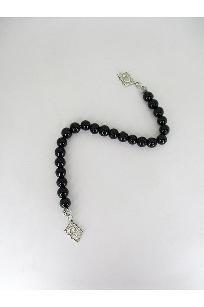 Kusakli Onyx Zaza Rosary - Turkish Flag with Tassels