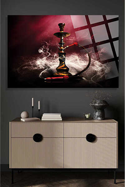 TAULART Nargile Tasarım 4mm Kırılmaz Temperli Yüksek Çözünürlüklü Cam Tablo