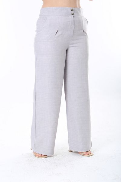 Era Lisa Linen Elastic Waist Easy to Iron Large Size Trousers