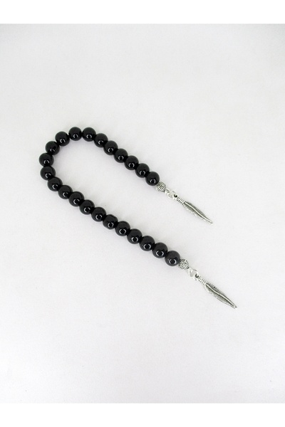 Kusakli Feather Tassel Onyx Zaza Prayer Beads