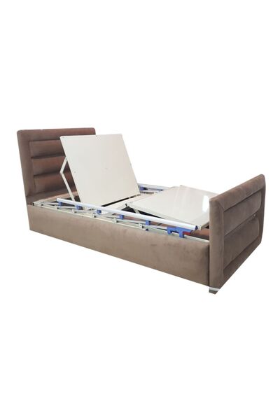 ACBED MEDİKAL 2 Hareketli Dual Motorlu Ahşap Kumaş Döşemeli Hasta Bakım Karyo...