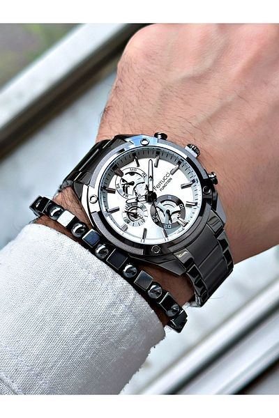 Ferrucci Men's Sports Watch - Smoke Color, Active Functions, Bracelet Gift