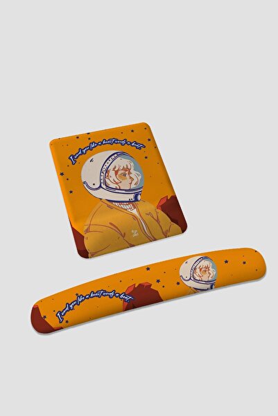 Flipped Mars Woman Orange Bilek Destekli Mousepad ve Klavyepad