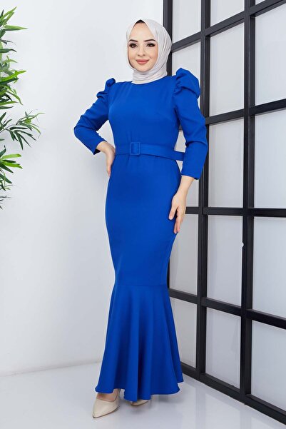 marwella Balık Elbise - Saks Mavi