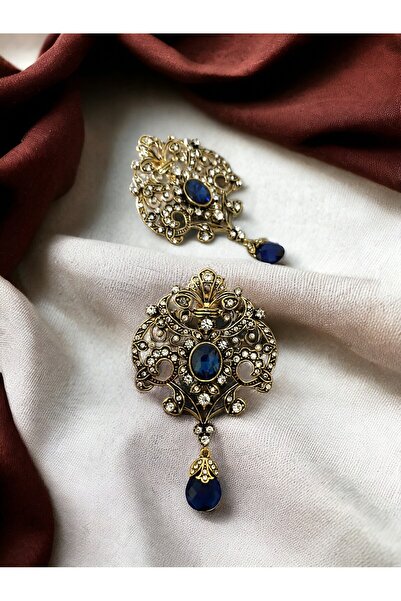 FAYRA ACCESSORIES Elmas Montür Kristal Taş Sallantılı Arma Küpe