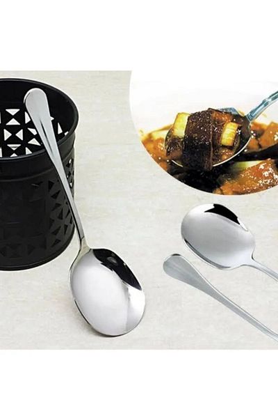 KitchenSoft 3 Pieces Stainless Steel Serving Spoons 21 Cm - Presentation Serving Spoons Stainless