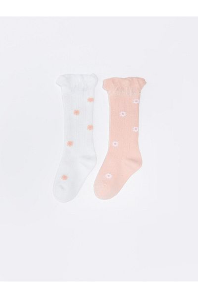 LC Waikiki Patterned Knee Socks for Baby Girl - Set of 2