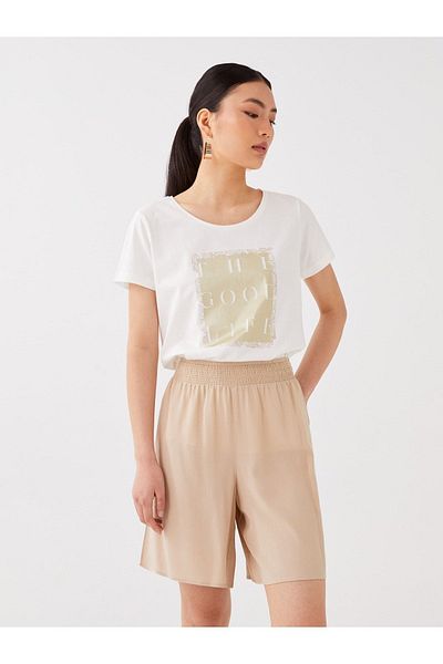 LC Waikiki Bequeme, vorgeformte Damen-Shorts mit elastischem Bund
