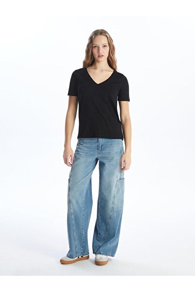 LC Waikiki Lcw Vision V-Neck – dámské tričko s krátkým rukávem