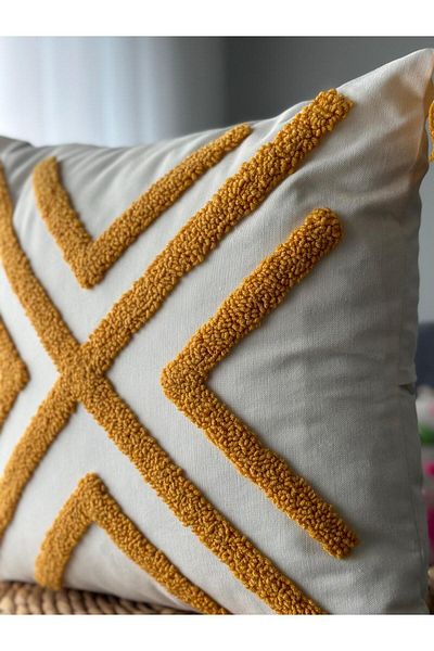 punchatolyem Geometric Bohemian Model Throw Pillow Cover - Handmade Punch Panc