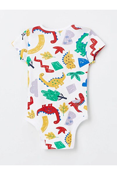 LC Waikiki LCW baby Crew Neck Short Sleeve Printed Baby Boy Snap Body 2-Piece