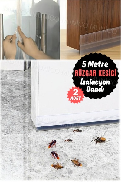 Genel Markalar 2 Adet 5 Metre Pencere Taslak Durdurucu Conta Şeridi, Kendinde...