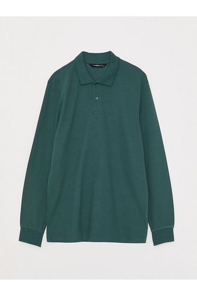 LC Waikiki Μακρυμάνικο ανδρικό μπλουζάκι Polo λαιμόκοψη - Πικέ