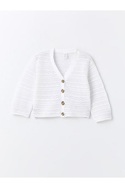 LC Waikiki LCW Baby - V-Neck Baby Girl Knitwear Cardigan