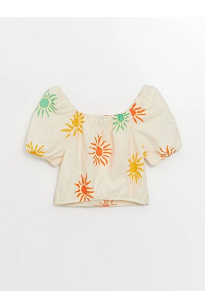 LC Waikiki LCW Kids Square Collar Printed Girl's Blouse