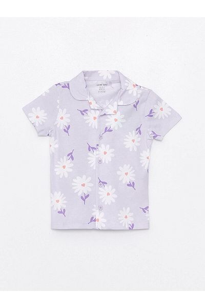 LC Waikiki LCW Baby Girl Polo Collar Short Sleeve Pajamas Set - Set of 2