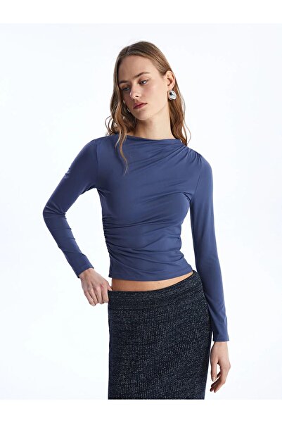 LC Waikiki Bluză cu mânecă lungă, cu guler vertical LCW Vision, pentru femei