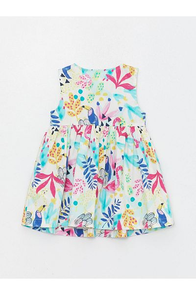 LC Waikiki LCW Baby - Patterned Poplin Baby Girl Dress, Crew Neck