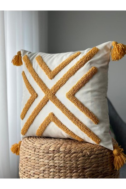punchatolyem Punchhatolyesii Geometric Bohemian Style Cushion Cover Handmade Punch Panc