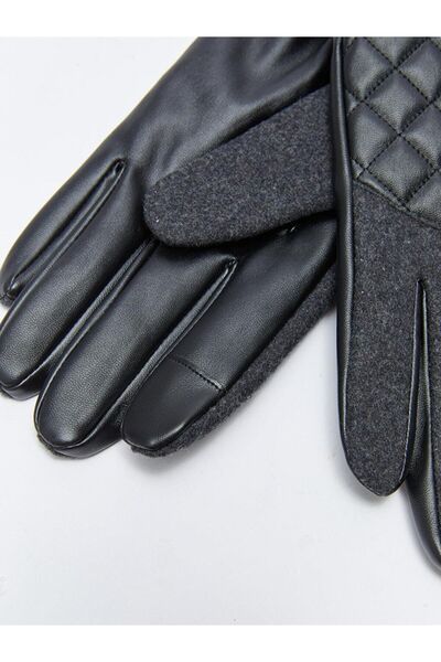 LC Waikiki LCW ACCESSORIES Leather Look Quilted Men's Gloves