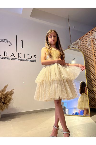 İkrabutikbursa Girl - Gold Colored Evening Dress