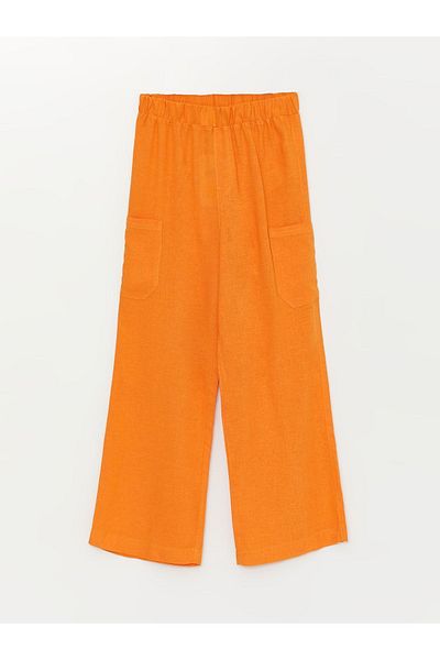 LC Waikiki Basic Wide Leg Girls' Trousers with Elastic Waist