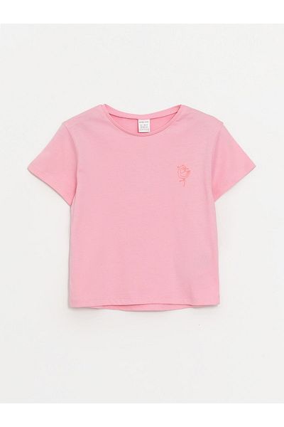 LC Waikiki Crew Neck Printed Short Sleeve T-Shirt for Baby Girl