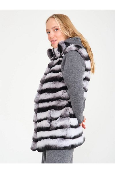 janbely Gray Vest Women