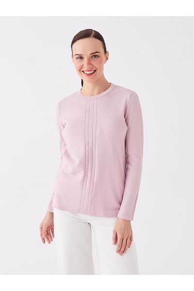 LC Waikiki LCW Grace Pulover tricotat pentru femei, cu mânecă lungă, cu decolteu triplu