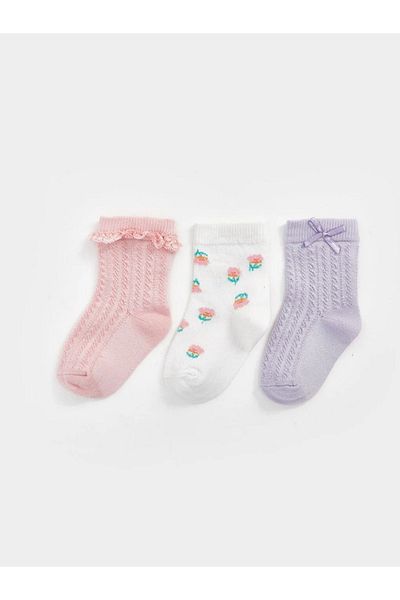 LC Waikiki LCW Baby bedruckte Baby-Mädchen-Socken, 3-teilig
