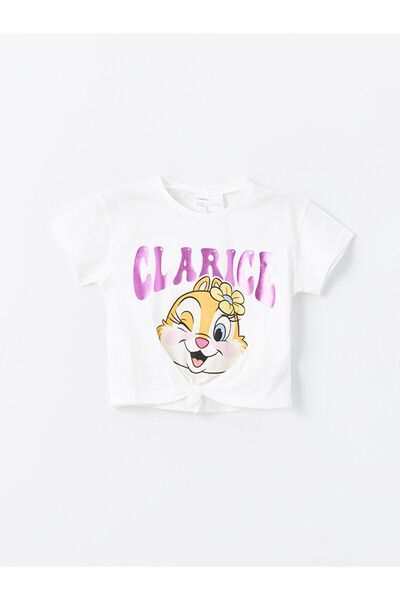 LC Waikiki LCW baby Crew Neck s krátkým rukávem a dívčím tričkem s potiskem Dale