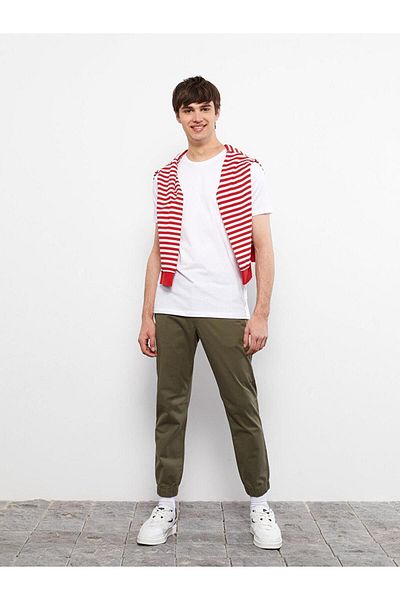 LC Waikiki Tricou pentru bărbați din bumbac pieptănat cu mânecă scurtă LCW