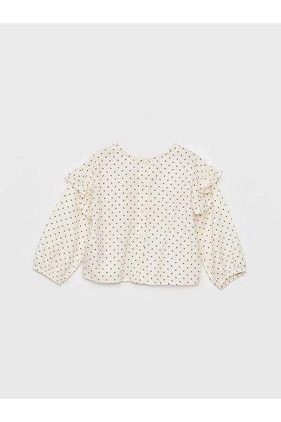 LC Waikiki LCW baby Crew Neck Long Sleeve Embroidered Baby Girl Blouse