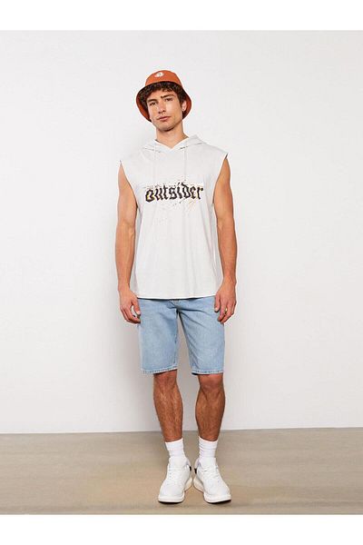 LC Waikiki LCW Casual Hooded Printed Men's Sleeveless T-Shirt