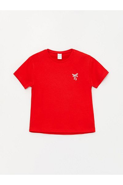 LC Waikiki Crew Neck Printed Short Sleeve T-Shirt for Baby Girl