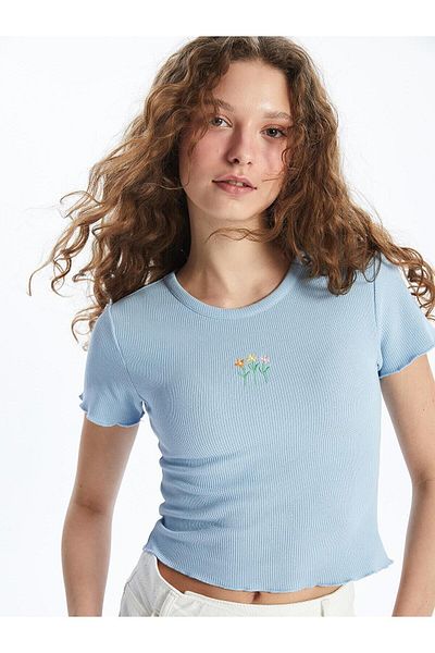 LC Waikiki Tricou XSIDE pentru damă - decolteu, broderie, mânecă scurtă