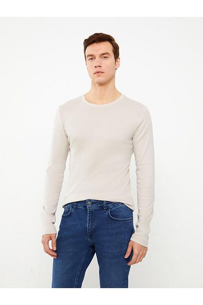 LC Waikiki LCWAIKIKI Tricou de bază pentru bărbați, cu mânecă lungă, din bumbac pieptănat