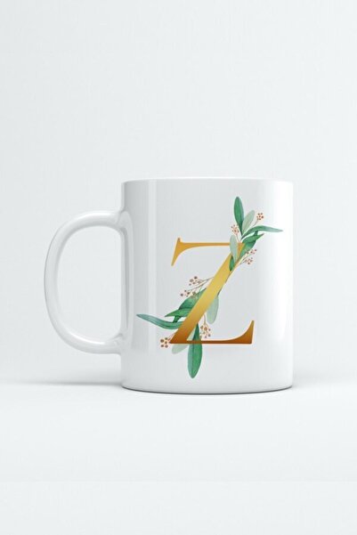 MapavriShop كوب كوب ذهبي مطبوع عليه حرف Z كوب كوب مطبوع استوائي