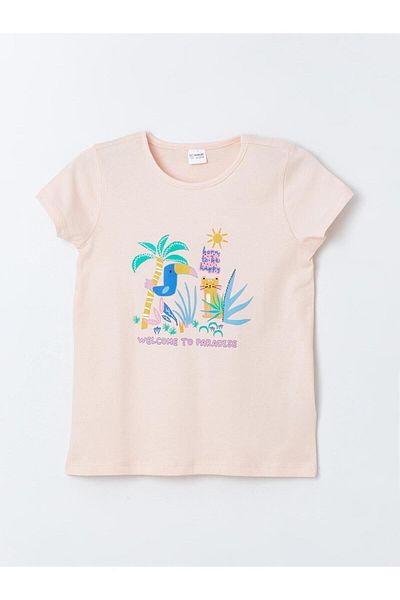LC Waikiki Σετ πιτζάμες με κοντό μανίκι LCW Kids Girl's Crew Neck