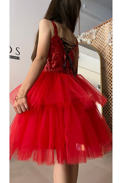 İkrabutikbursa Girl's Red Evening Dress - Comfortable and Stylish