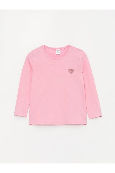 LC Waikiki LCW baby Crew Neck Long Sleeve Printed Baby Girl T-Shirt