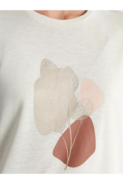 LC Waikiki LCWAIKIKI Classic – dámské tričko s potištěným výstřihem, krátký rukáv