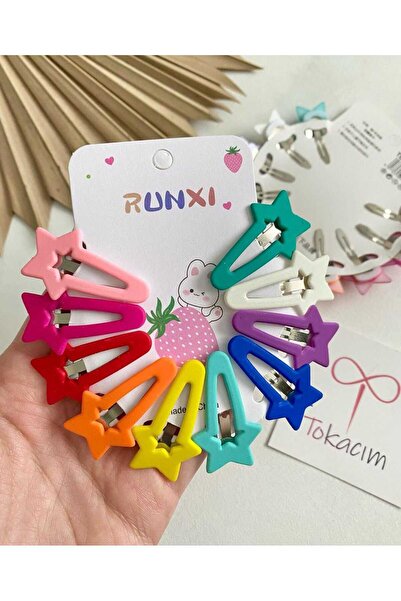 MİNAHOBİ Pastel Colored 10 Pieces Comet Plastic Coating - Snap Buckle