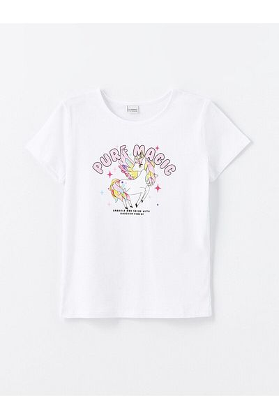 LC Waikiki Κοντομάνικο μπλουζάκι Girl - Crew Neck με στάμπα