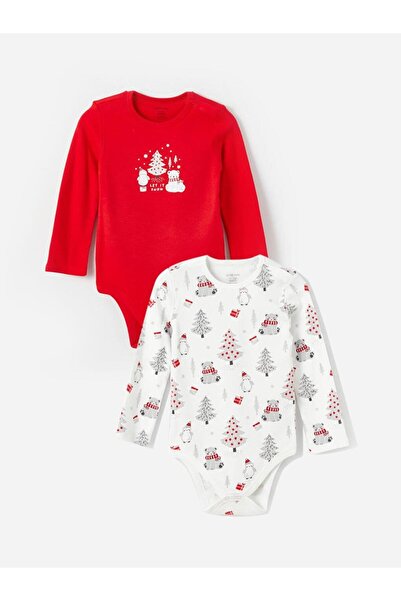 LC Waikiki Baskılı Erkek Bebek Çıtçıtlı Body 2'li