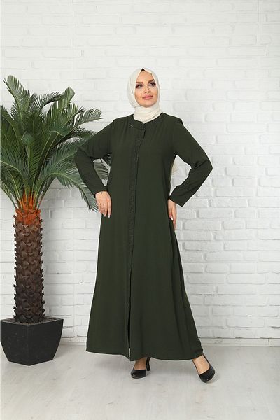 Tuğralı Χακί Ferace με φερμουάρ